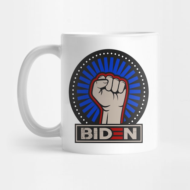 Biden vintage monochrome emblem with arm and clenched fist by Modern Art